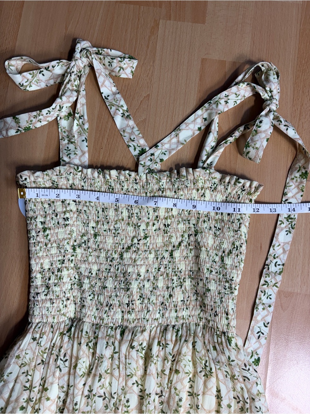 Hill House NWT The Elise Nap Dress in Basketweave Vine Butter Yellow Tiered Maxi - Picture 13 of 16